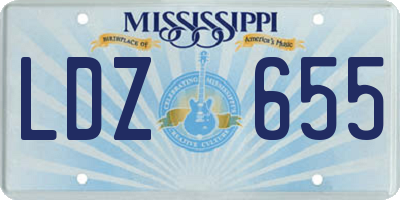 MS license plate LDZ655