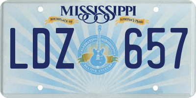 MS license plate LDZ657