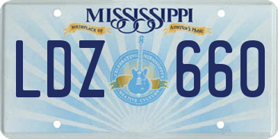 MS license plate LDZ660