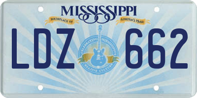 MS license plate LDZ662