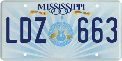 MS license plate LDZ663