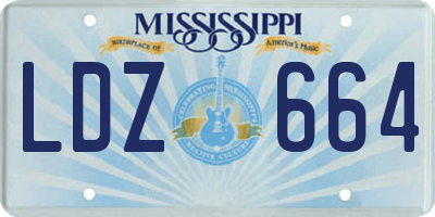 MS license plate LDZ664