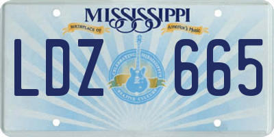 MS license plate LDZ665