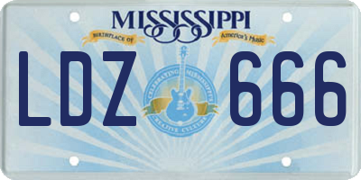 MS license plate LDZ666