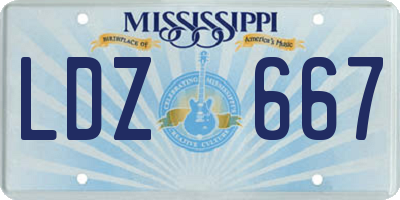 MS license plate LDZ667