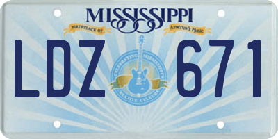 MS license plate LDZ671