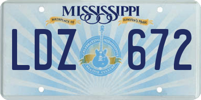 MS license plate LDZ672