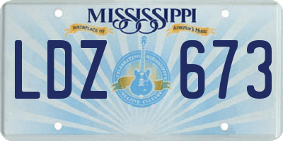 MS license plate LDZ673