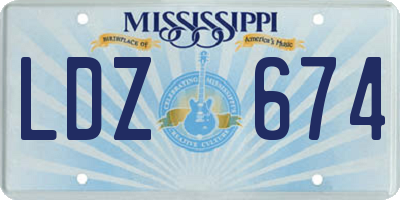 MS license plate LDZ674