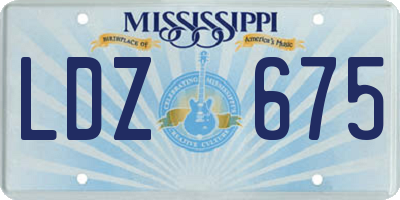 MS license plate LDZ675