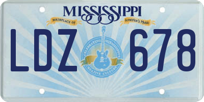 MS license plate LDZ678