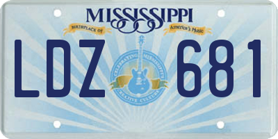 MS license plate LDZ681