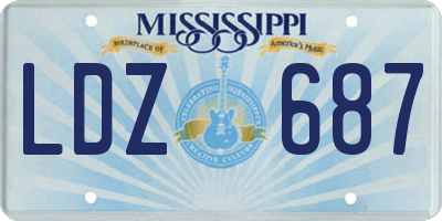 MS license plate LDZ687