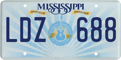 MS license plate LDZ688