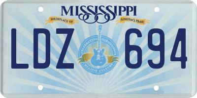 MS license plate LDZ694