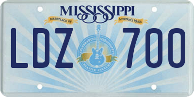 MS license plate LDZ700