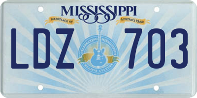 MS license plate LDZ703