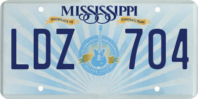 MS license plate LDZ704