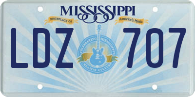 MS license plate LDZ707