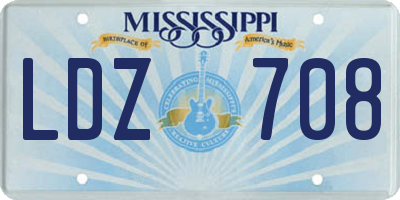 MS license plate LDZ708