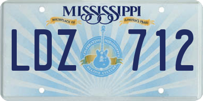 MS license plate LDZ712