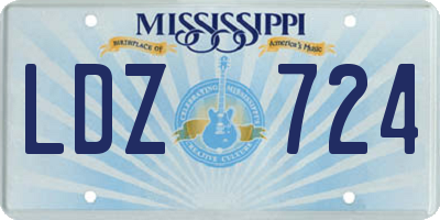 MS license plate LDZ724