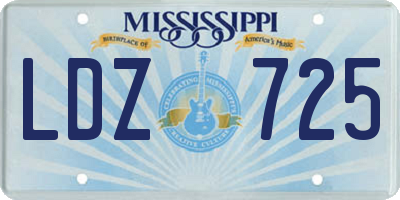 MS license plate LDZ725