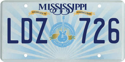 MS license plate LDZ726