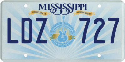 MS license plate LDZ727