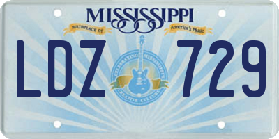 MS license plate LDZ729