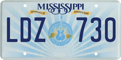 MS license plate LDZ730