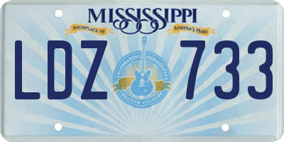 MS license plate LDZ733