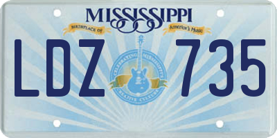 MS license plate LDZ735