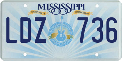 MS license plate LDZ736