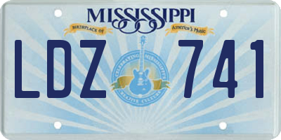 MS license plate LDZ741