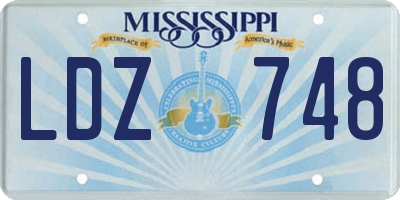 MS license plate LDZ748
