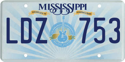 MS license plate LDZ753