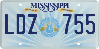 MS license plate LDZ755
