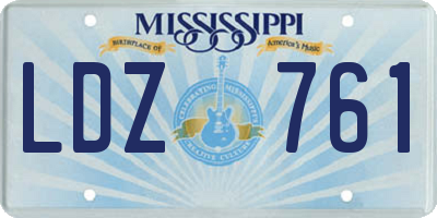 MS license plate LDZ761