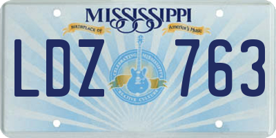 MS license plate LDZ763