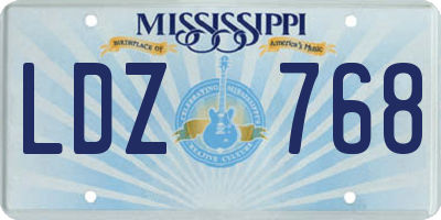 MS license plate LDZ768