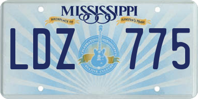 MS license plate LDZ775