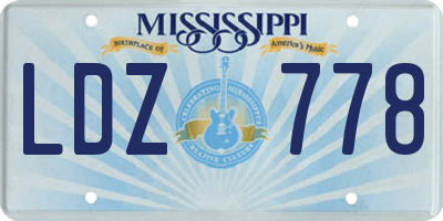 MS license plate LDZ778