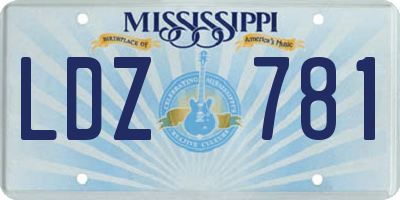 MS license plate LDZ781