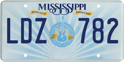 MS license plate LDZ782