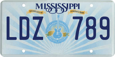 MS license plate LDZ789
