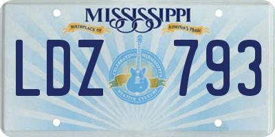 MS license plate LDZ793