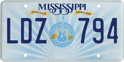 MS license plate LDZ794