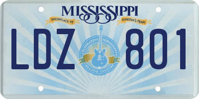 MS license plate LDZ801