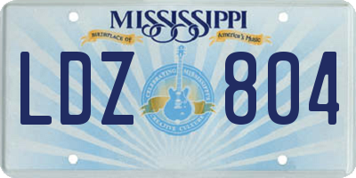 MS license plate LDZ804
